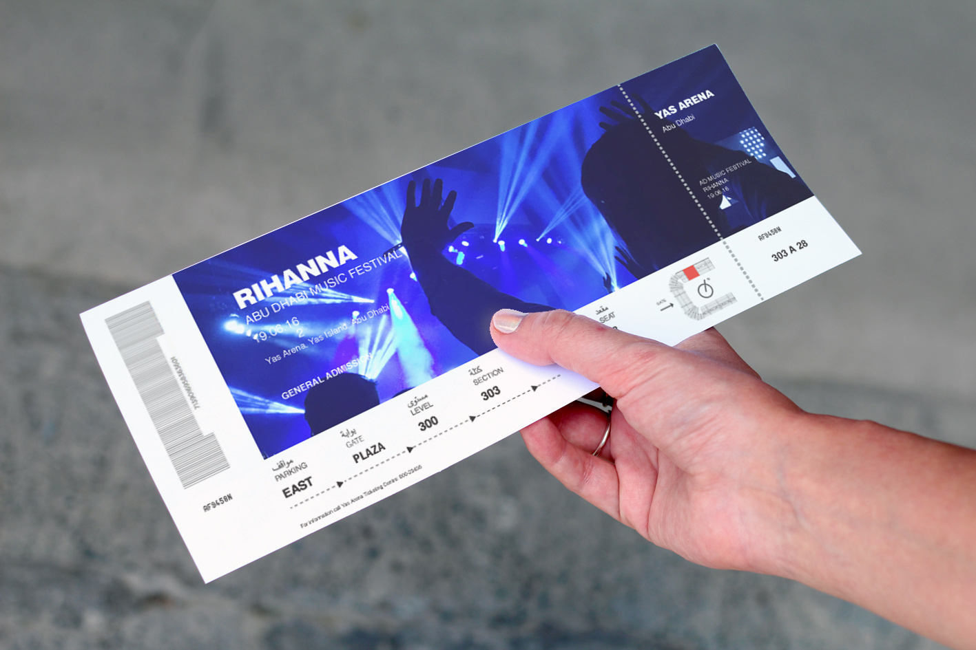 Detailed information on the ticket for the Arena informed by the customer journey.