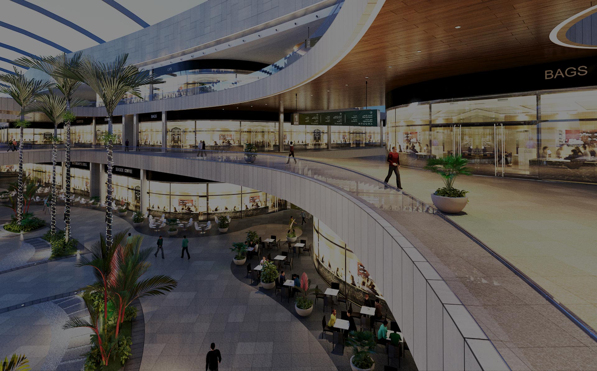 A rendering of Deira Mall with LIMAH's directional signage.